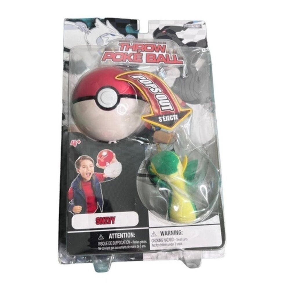 Pokemon Black  White B W Series 1 Snivy Throw Poke Ball Plush